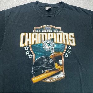 Vintage 2003 Florida Marlins‎ World Series Champions T Shirt Mens Size 2XL